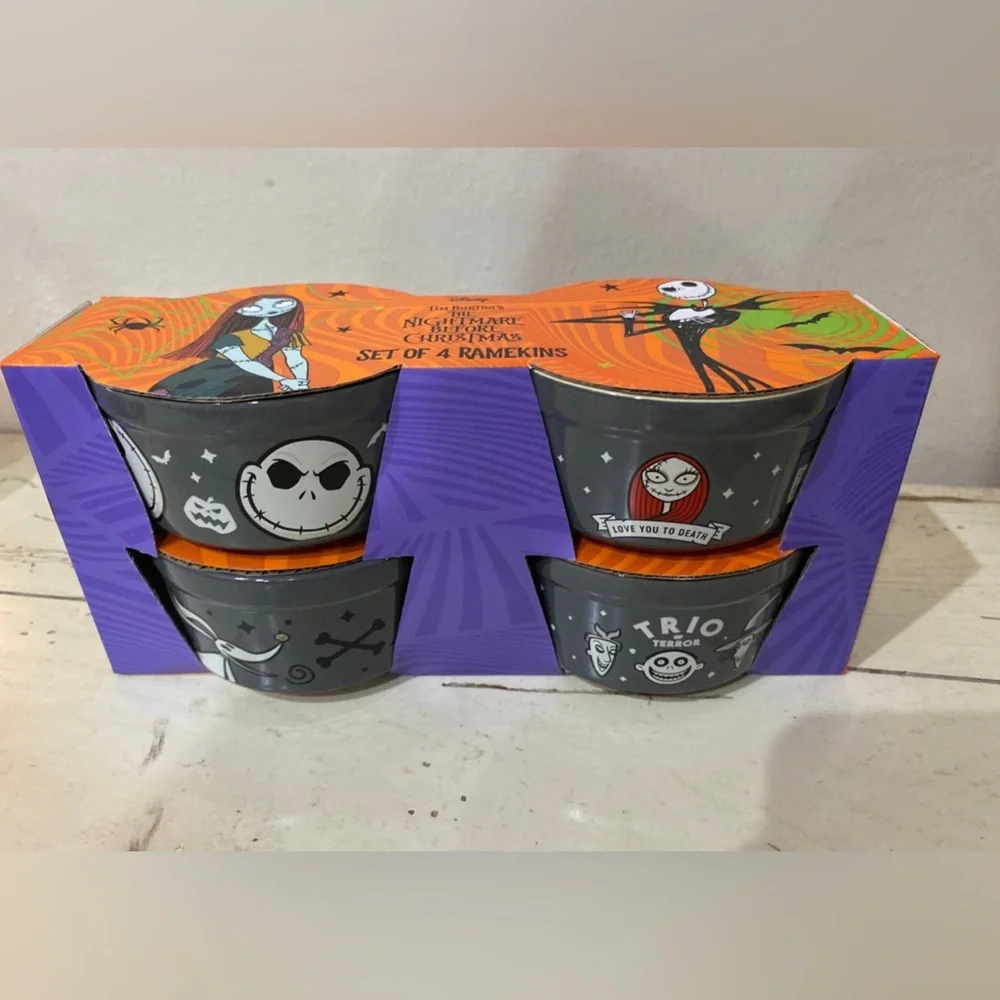 Disney Nightmare Before Christmas Ramekin Boxed Set of 4 - Brand New
